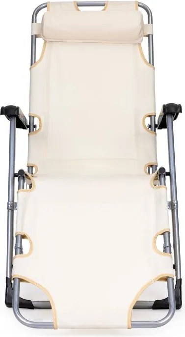 Składany leżak ogrodowy z regulacją Santora 010, beżowy