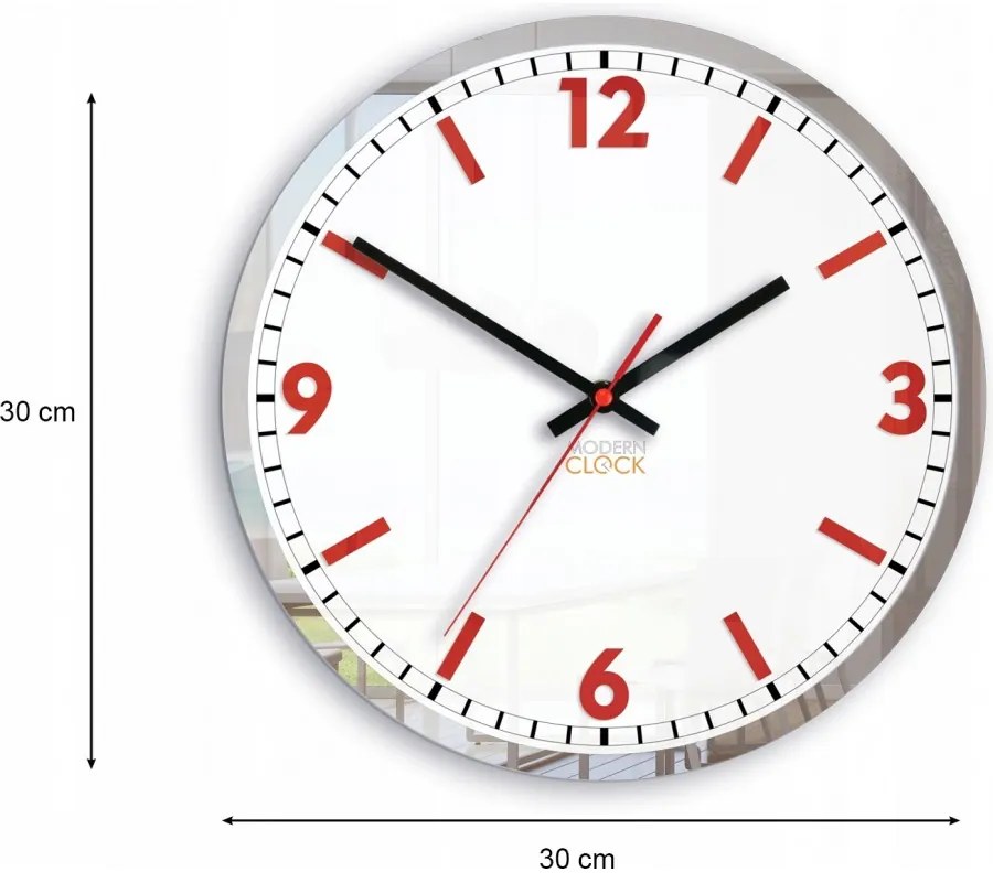 Zegar na ścianę klasyczny cichy mechanizm okrągły z białą tarczą akrylowy