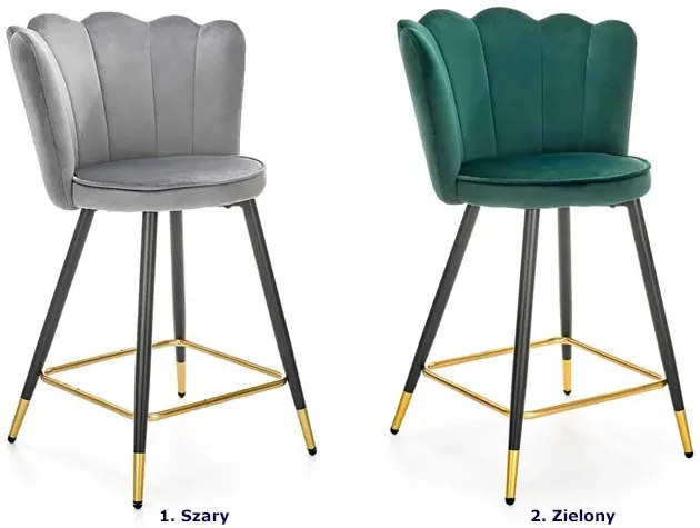 Szary nowoczesny welurowy hoker glamour S1-H05