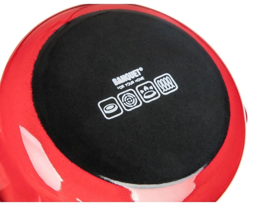 Banquet Garnek emaliowany z pokrywką Milton red, 12 cm, 0,78 l, 12 cm