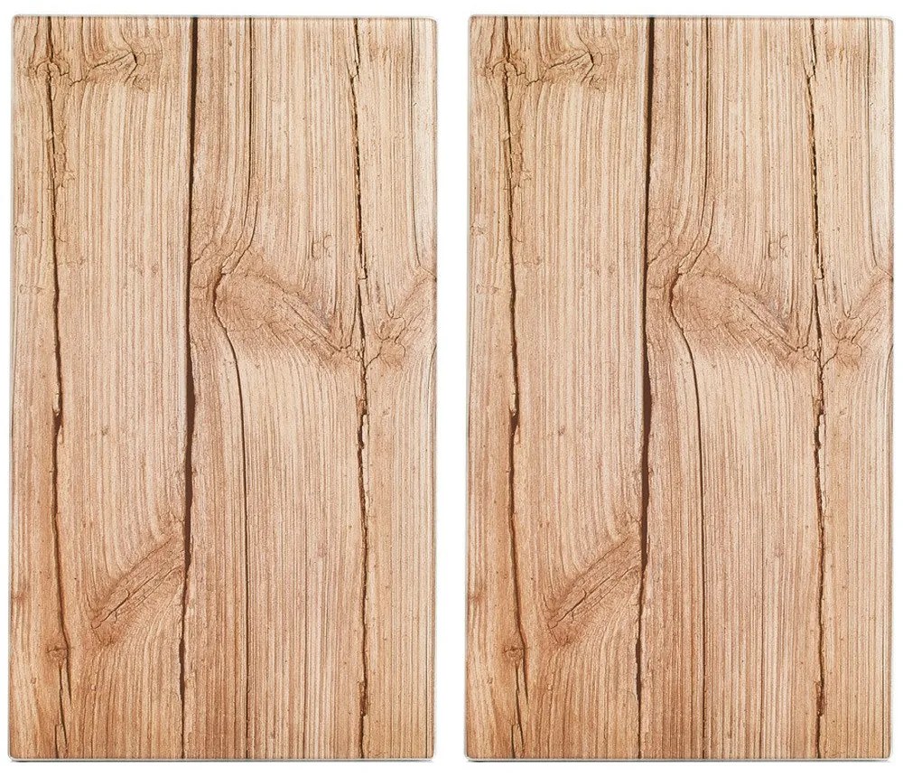 Szklane płyty ochronne WOOD na kuchenkę – 2 sztuki, ZELLER