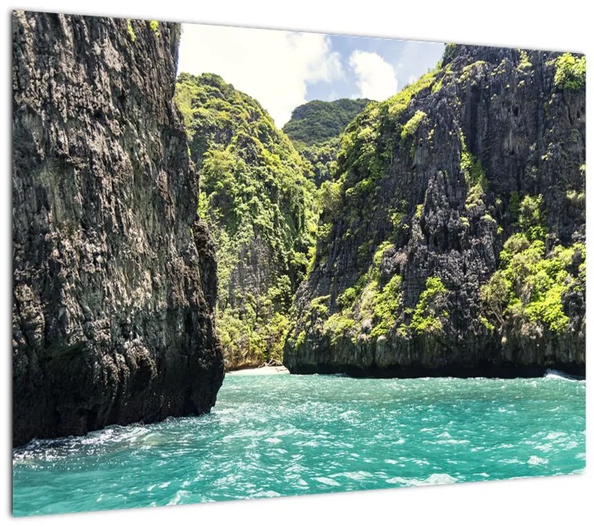 Obraz na szkle - górska rzeka (70x50 cm)