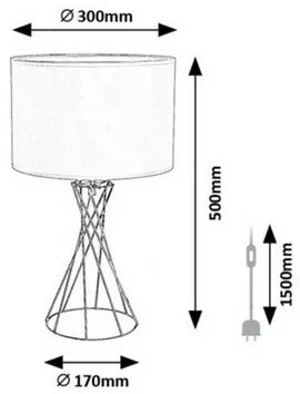 Rabalux 74082 lampa stołowa Nivra, czarny