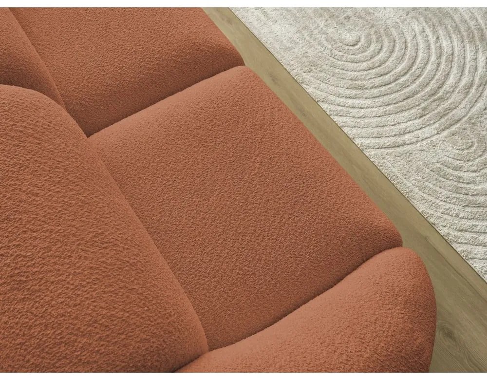 Pomarańczowa sofa z materiału bouclé 230 cm Tina – Bobochic Paris