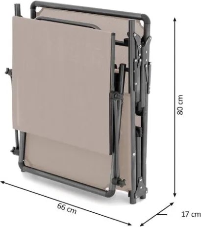 Leżak składany DIVERO z dachem XXL, szary