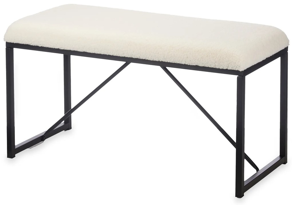 Ławeczka do przedpokoju tapicerowana baranek, 38 x 81 x 42 cm