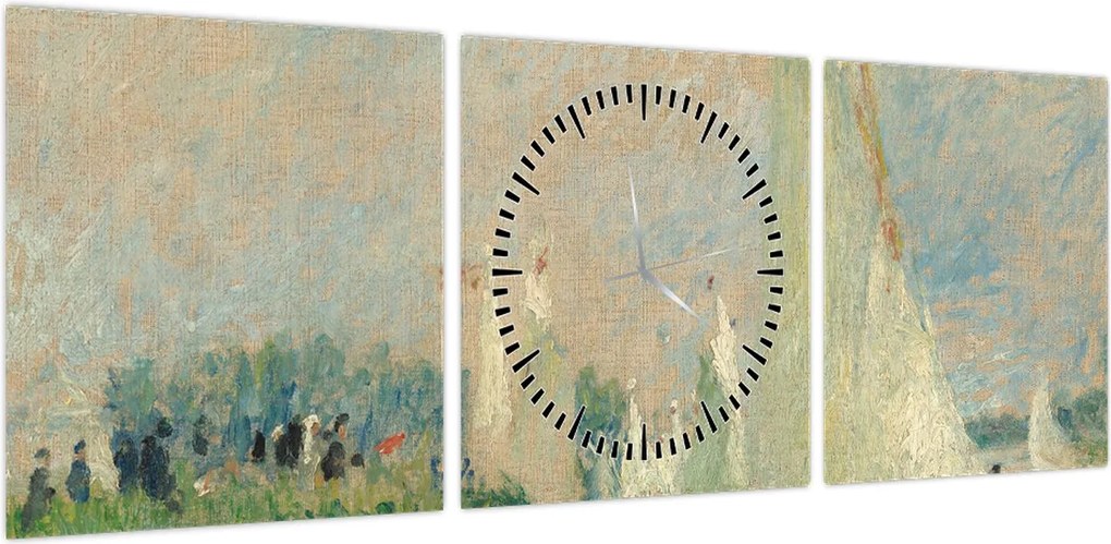 Obraz - Auguste Renoir, Regatta at Argenteuil, reprodukcje (z zegarem) (90x30 cm)
