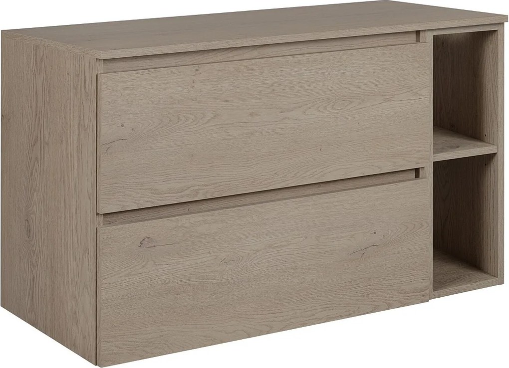 Meble łazienkowe 100 cm (80+20) z blatem górnym, Kolor: Dąb Ciemny, 100 x 60,7 x 46 cm