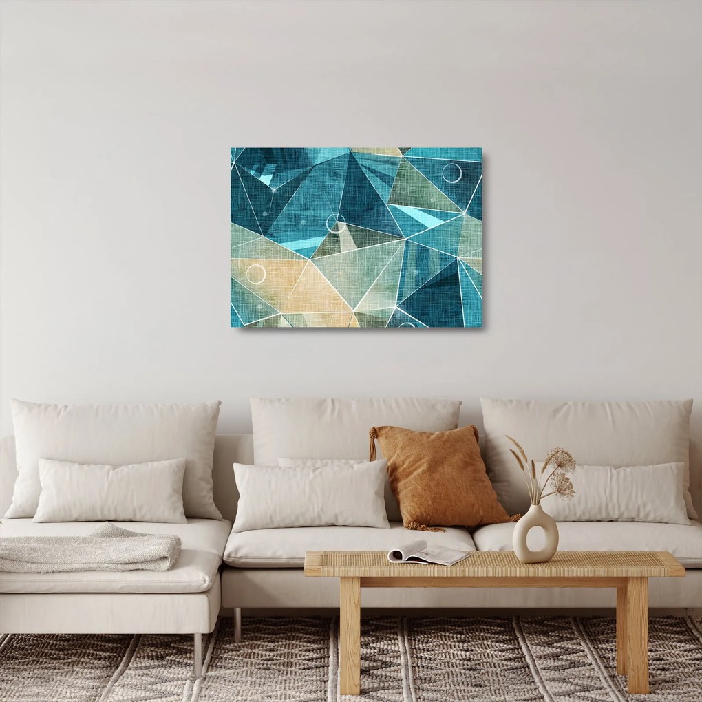 Obraz na szkle - Turkusowa abstrakcja (70x50 cm)