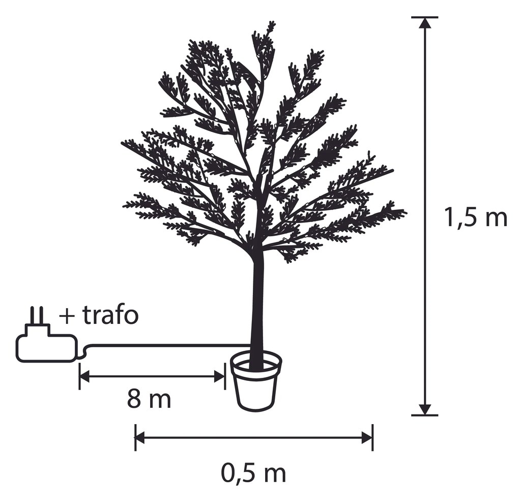 Zewnetrzna Świąteczna zewnętrzna lampa podłogowa drzewko 150 cm z diodami LED i timerem IP44 - Fuyu Oswietlenie zewnetrzne
