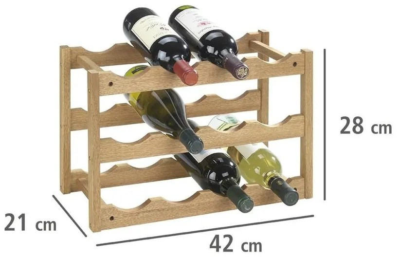 Drewniany stojak NORWAY na wino - 12 butelek, WENKO