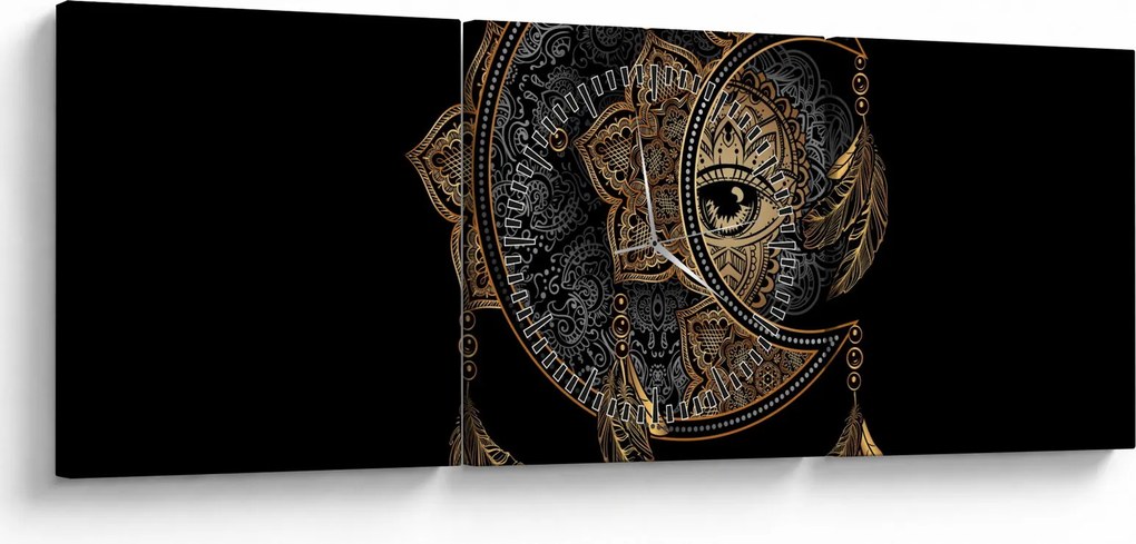 Obraz - Magiczne oko (z zegarem) (90x30 cm)