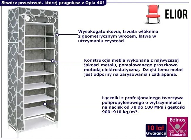 Szafa Tekstylna Z 9 Półkami Z7-W47