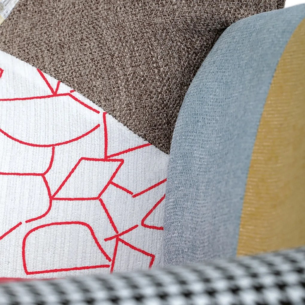 Fotel bujany PW2, patchwork