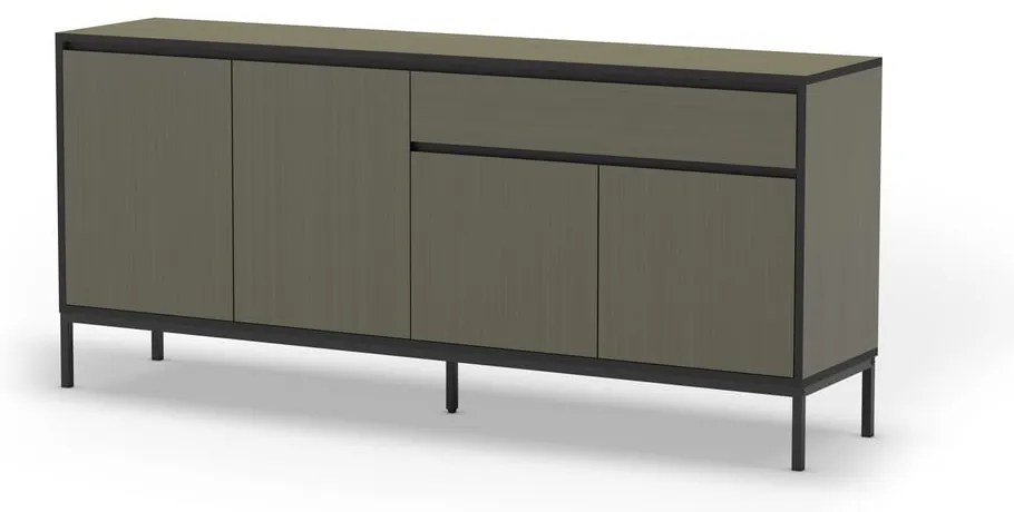Ciemnozielona niska komoda 180x80 cm Lorenza – Marckeric