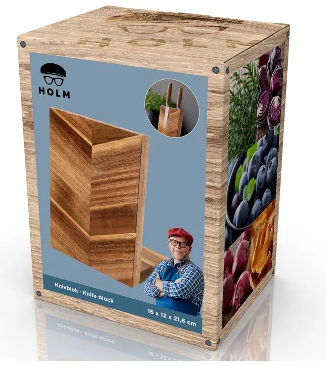 Drewniany magnetyczny stojak na noże – Holm