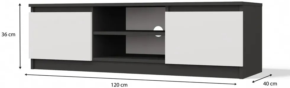 Szafka RTV antracyt + biały M4-H20