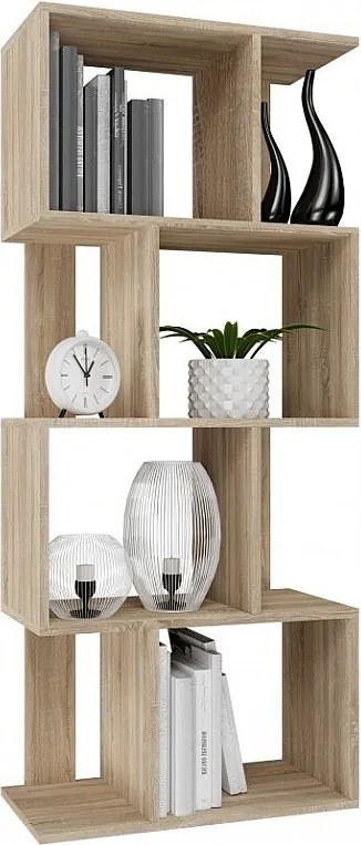 Regał Fiesta 4P | Sonoma| 60x30x140 cm | Regał otwarty modułowy