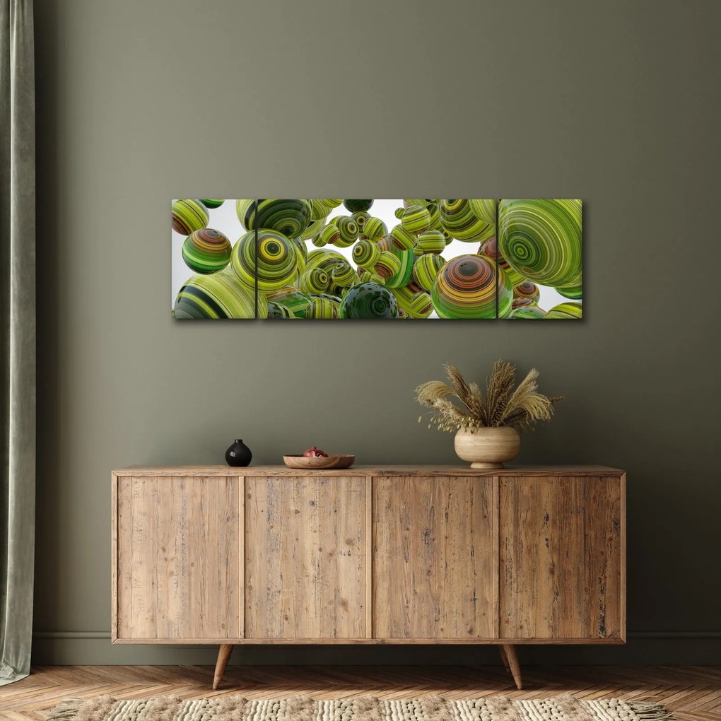 Obraz pasiastych kulek (170x50 cm)