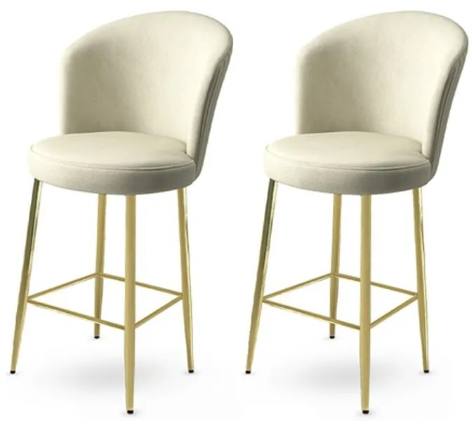 Zestaw krzeseł barowych Fora Cream and Gold, 2szt., 2 szt.