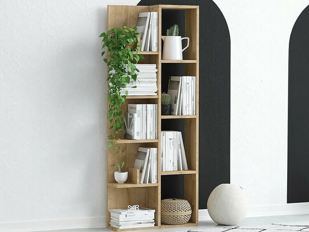 Regał dębowy – 60 x 18 x 150 cm – dąb – płyta wiórowa