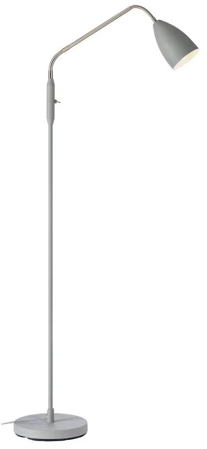 Szara lampa stojąca LED ze ściemniaczem z metalowym kloszem (wysokość 140 cm) Patro – Markslöjd