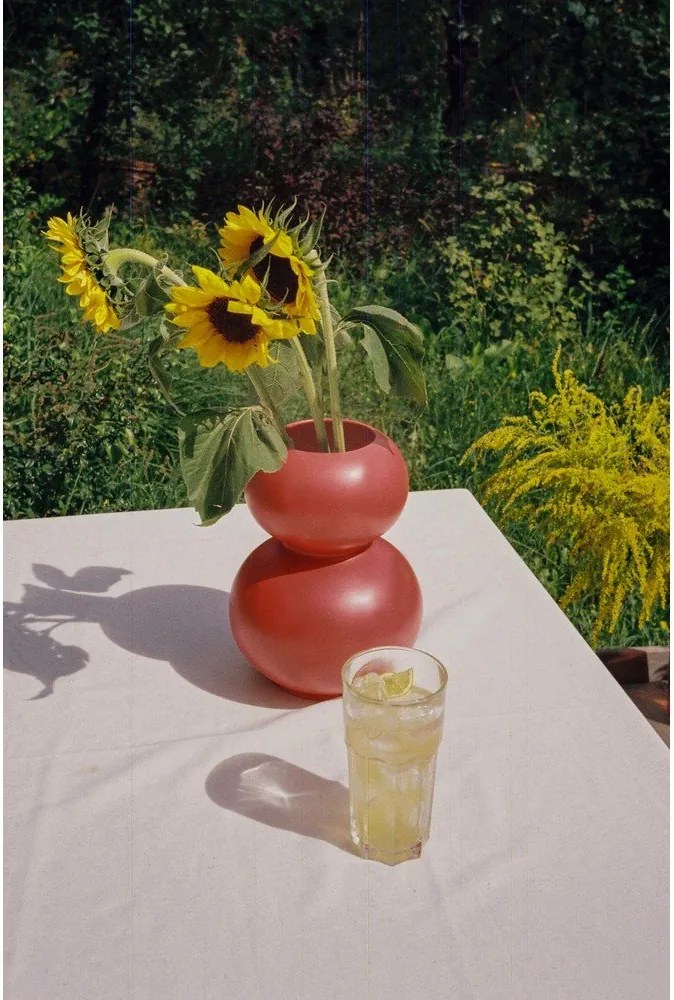 Czerwony ceramiczny wazon (wysokość 36 cm) Tuga – noo.ma