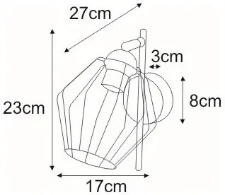 Czarny industrialny kinkiet druciany - 13X S573 R2-E41