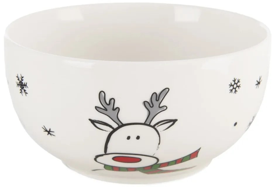 Biały porcelanowy zestaw kubka i miski ze świątecznym motywem 2 szt. 350 ml – Orion