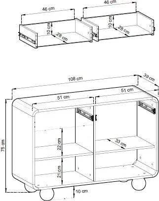 Kaszmirowa komoda z szufladami H8-W39
