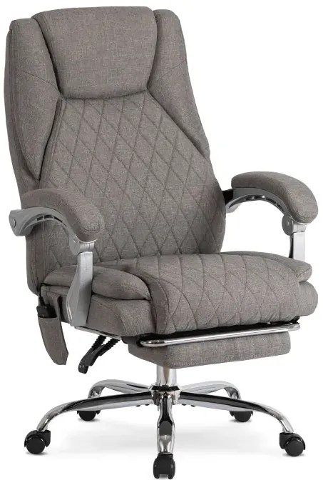 Szary fotel tapicerowany z funkcją masażu - Plix 3X