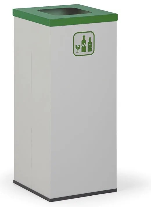 Wewnętrzny kosz do segregacji śmieci, 70 l, uchwyt na worek, szary/zielony