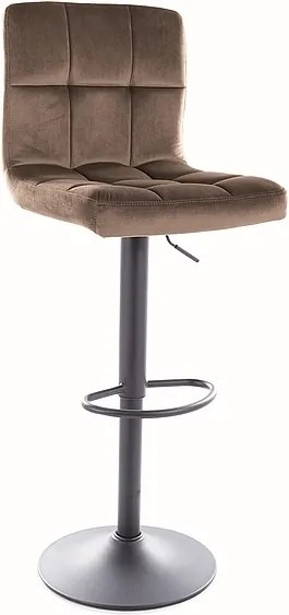 Regulowany hoker z welurowym siedziskiem pikowanym C105 Velvet