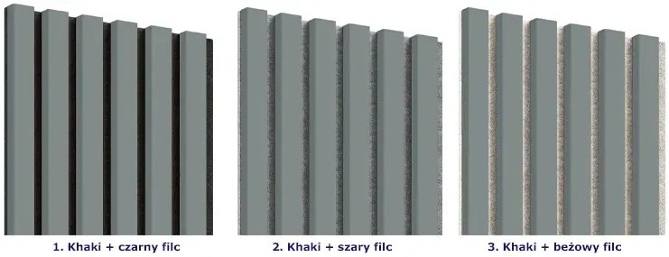 Akustyczne panele lamelowe 2 szt. khaki H4-S18