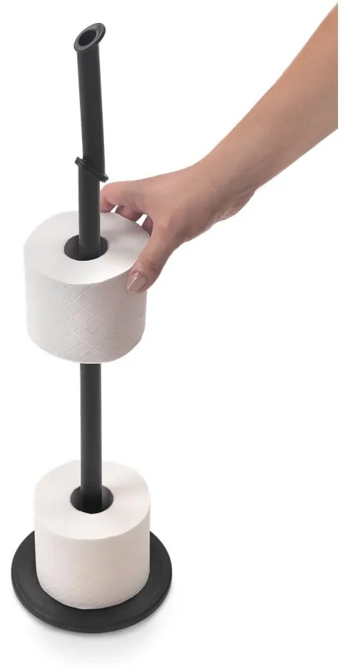 Stalowy stojak na papier toaletowy w kolorze matowej czerni Lava – Metaltex