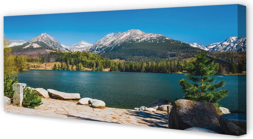 Obraz drukowany na płótnie Góry i Jezioro