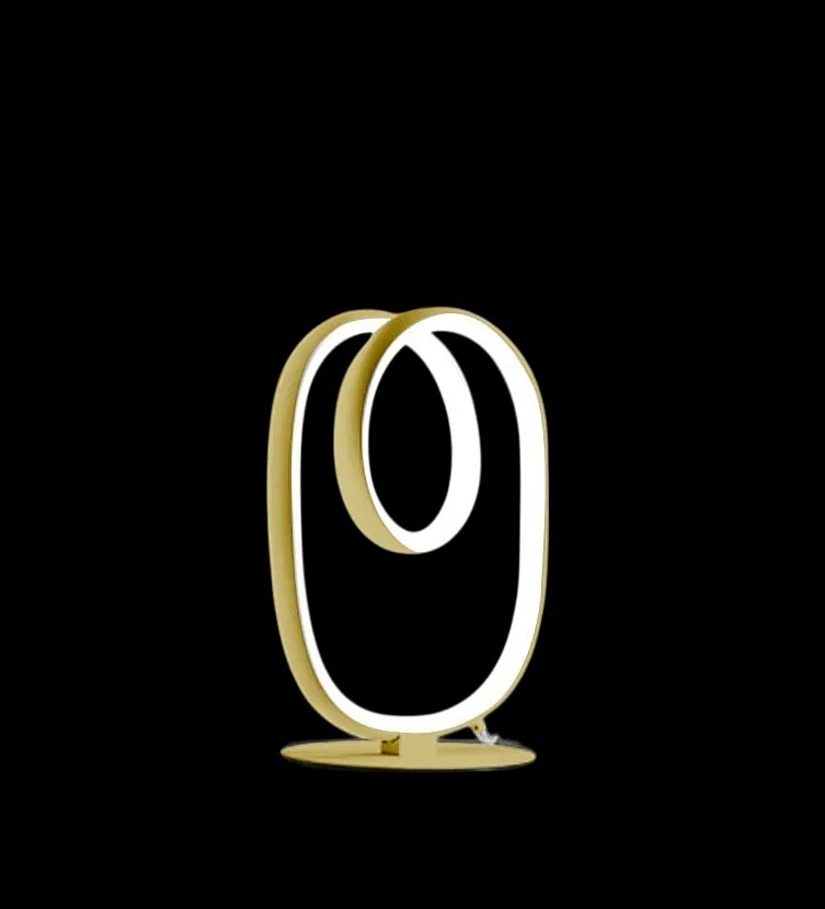 Diva - Nowoczesna lampa stołowa LED z możliwością ściemniania - szczotkowane złoto, silikonowy dyfuzor, ciepłe światło 3000K, 17W