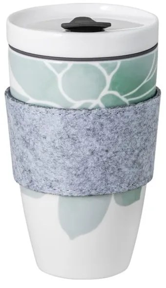 Zielono-biały porcelanowy kubek podróżny Villeroy &amp; Boch Like To Go, 350 ml