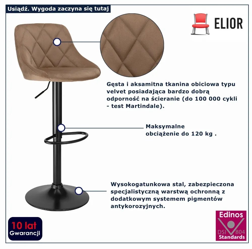 Hoker welurowy na czarnej nodze black mokka W4-L87