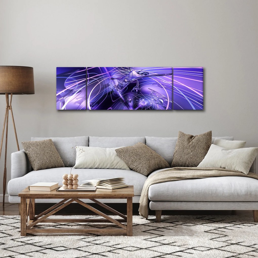 Obraz abstrakcji technicznej (170x50 cm)