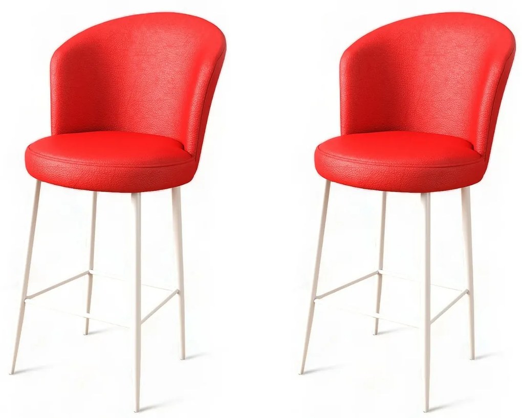 Zestaw krzeseł barowych Uras Red and White, 2 szt., 2 szt.