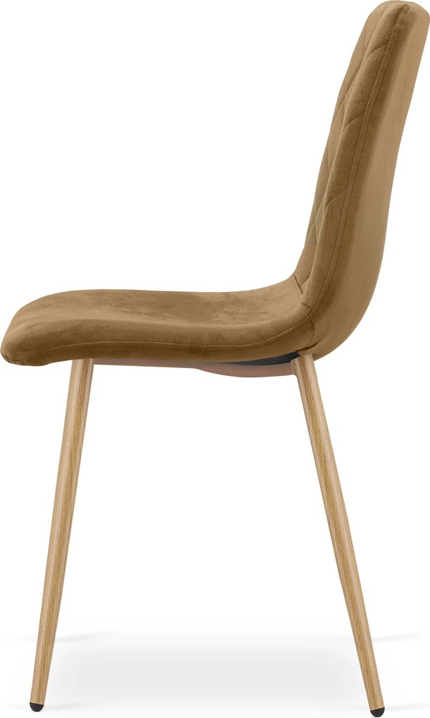 Brązowe krzesło do kuchni TURIN aksamitne