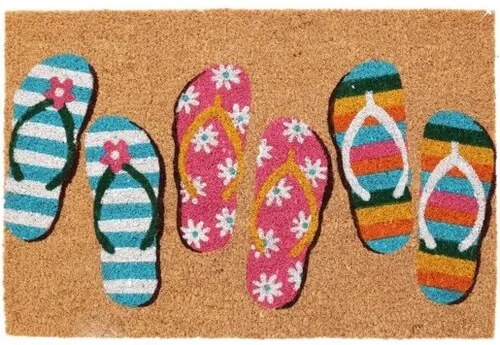 Wycieraczka kokosowa Flip flops, 39 x 59 cm