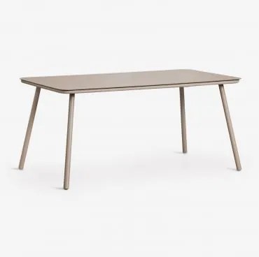 Prostokątny Stół Jadalniany 160x90 Cm Ze Szkła I Aluminium Arhiza Moka Brown - Sklum