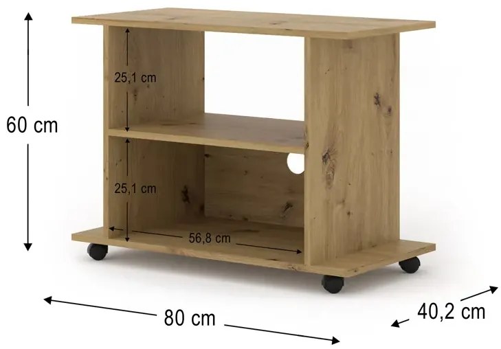 Mobilna Szafka Pod Tv Dąb Artisan C2-E87