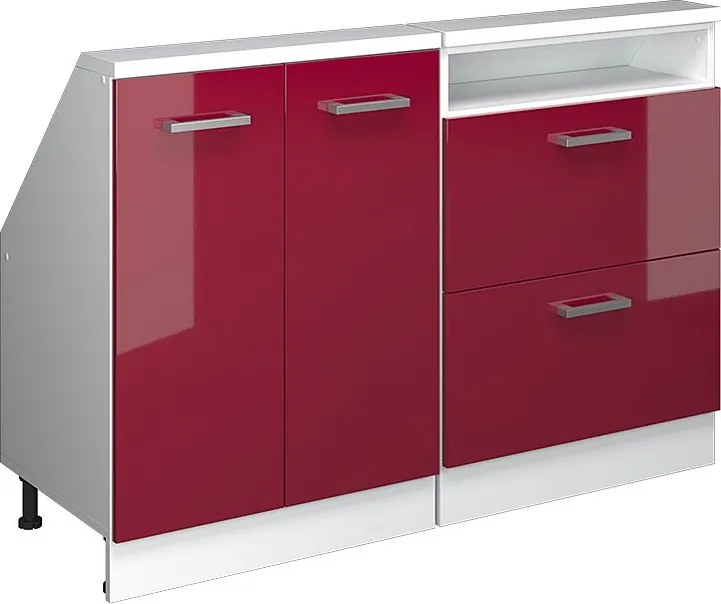 Zestaw szafek na dach skośny czerwony połysk 120x46x81.6 rion