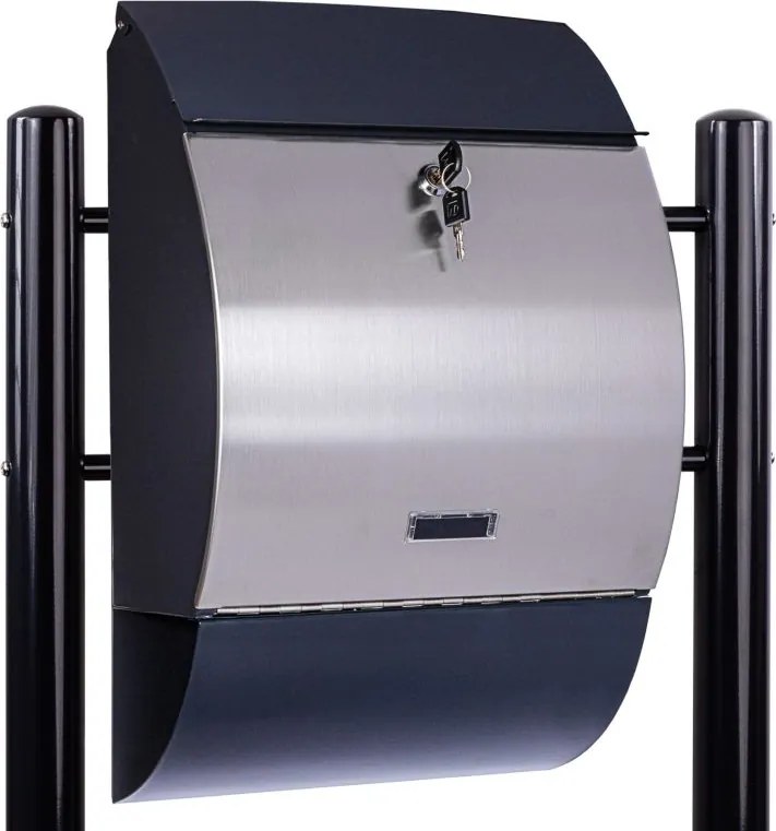 STILISTA Skrzynka na listy ze stojakiem, stal, 33 x 17 cm