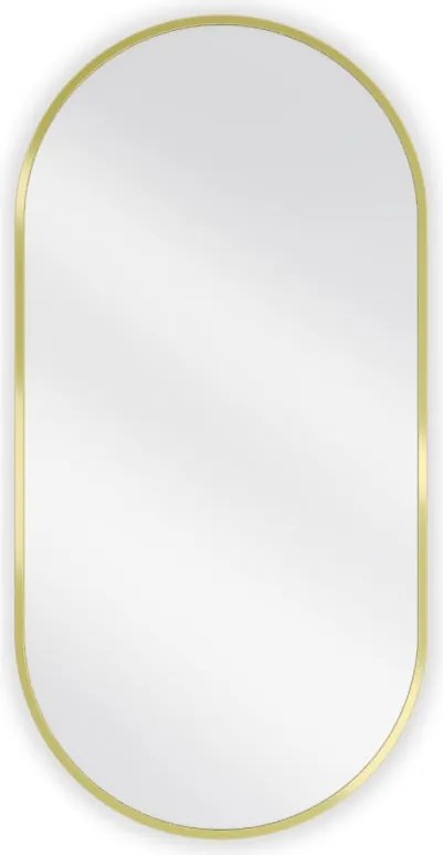 Mexen Loft lustro łazienkowe owalne 90 x 45 cm, rama złota szczotkowana - 9851-090-045-000-50