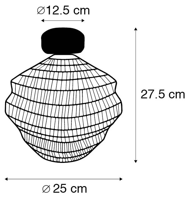 Orientalna lampa sufitowa złota 25 cm - VadiKolonialny Oswietlenie wewnetrzne