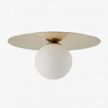 Lampa Sufitowa Z Żelaza I Szkła Anine Złoto & Ø30 Cm - Sklum